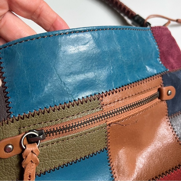 The Sak Boho Patchwork Multi Color-block Vintage-style Leather Shoulder Bag - Picture 6 of 14